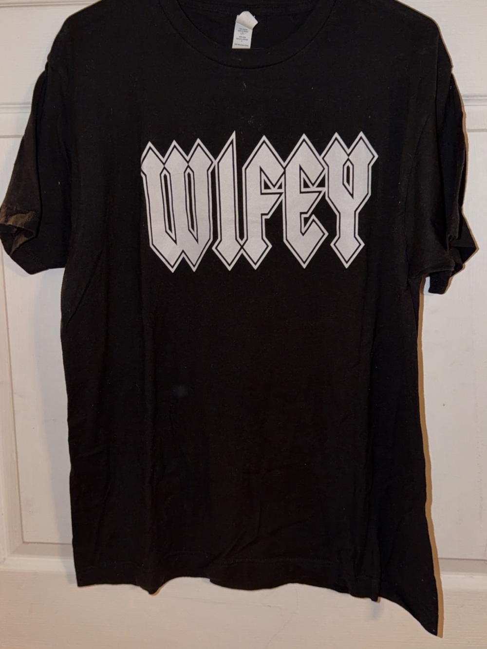 Wifey Graphic Black Crewneck T-Shirt